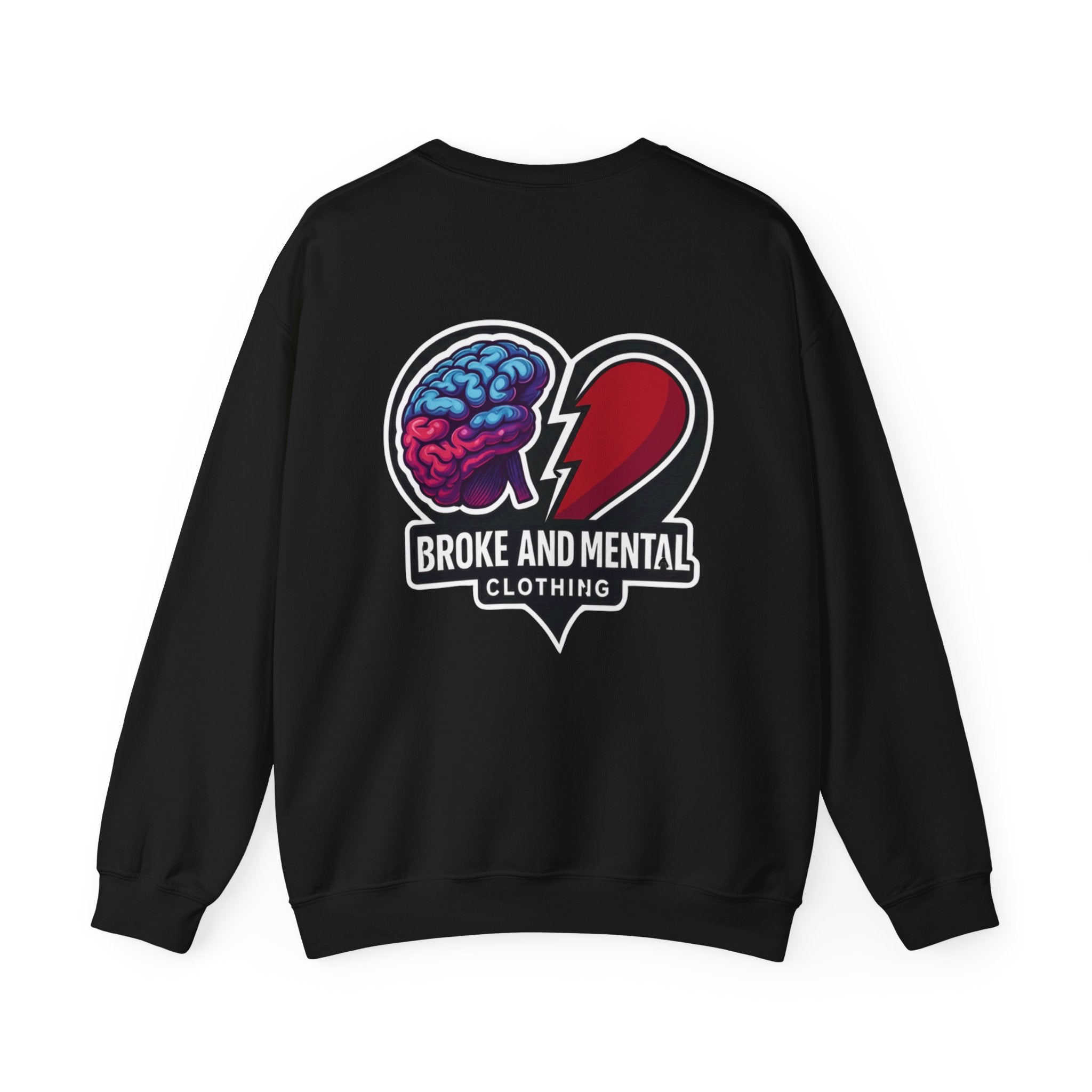 Broken Mental Crewneck Sweatshirt - Retro Distressed Graphic Pullover