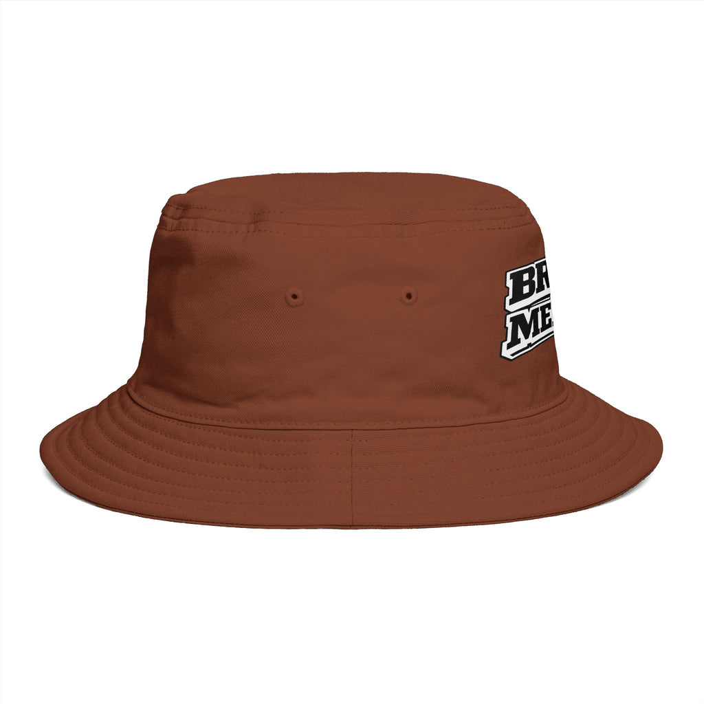 Bucket Hat — "Broke & Mental" Retro Patch Cotton Bucket Hat