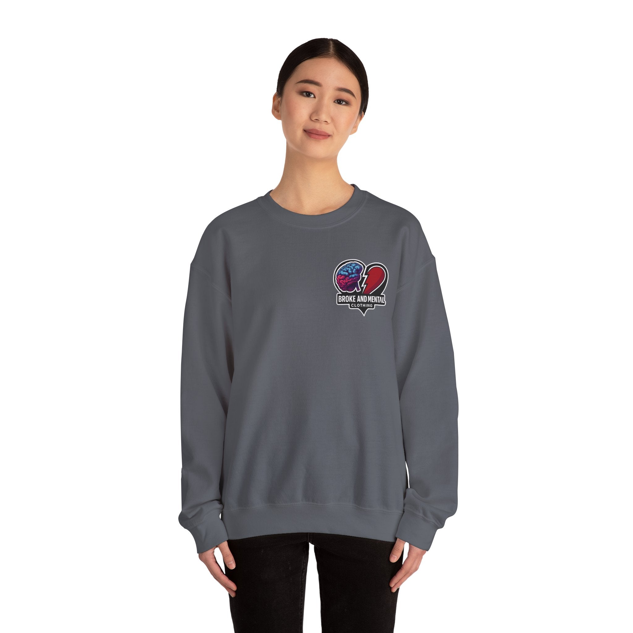 Heartbreak & Healing Crewneck Sweatshirt — Broken Heart Graphic Pullover