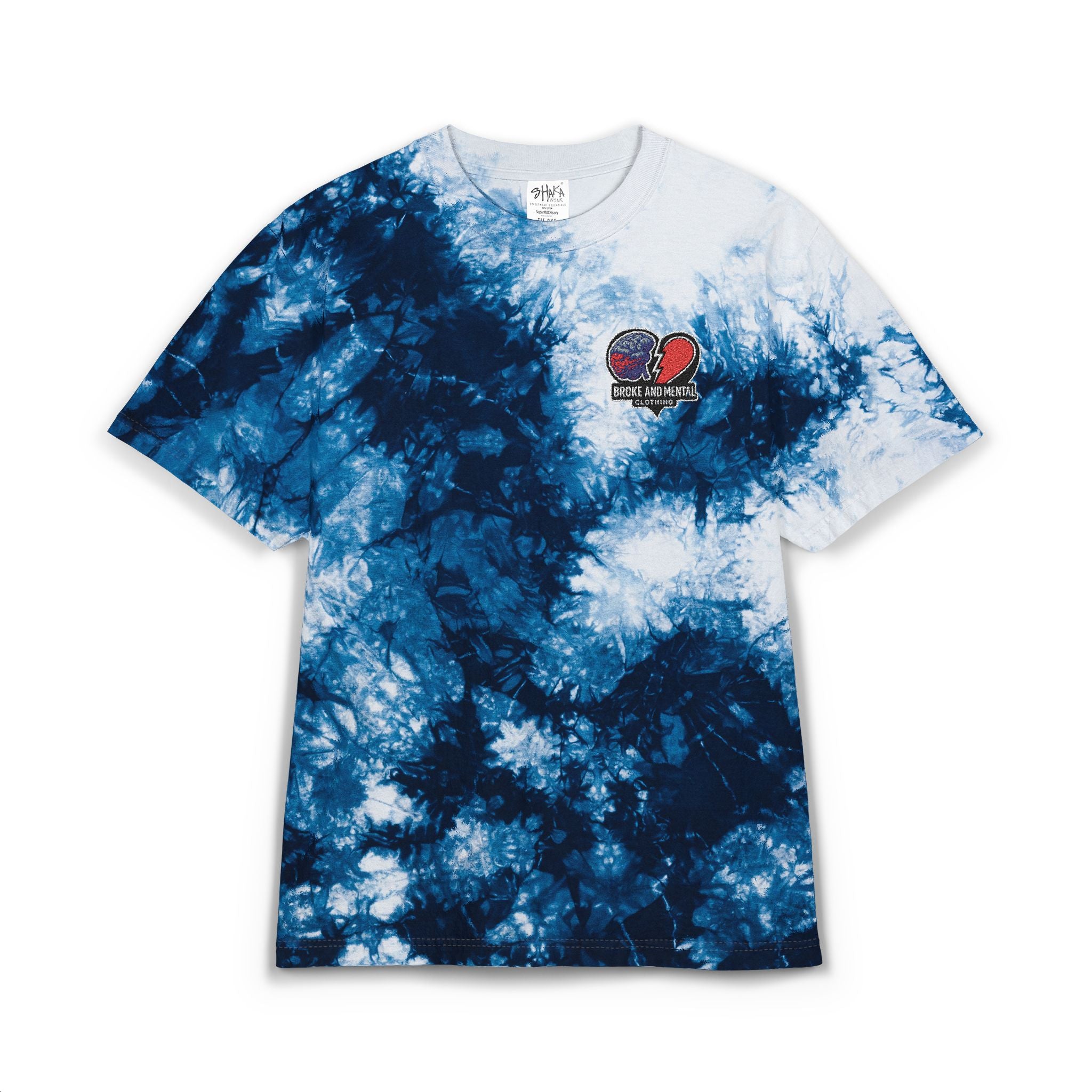 Tie-Dye Embroidered T-Shirt – Black Cloud Oversized Tee