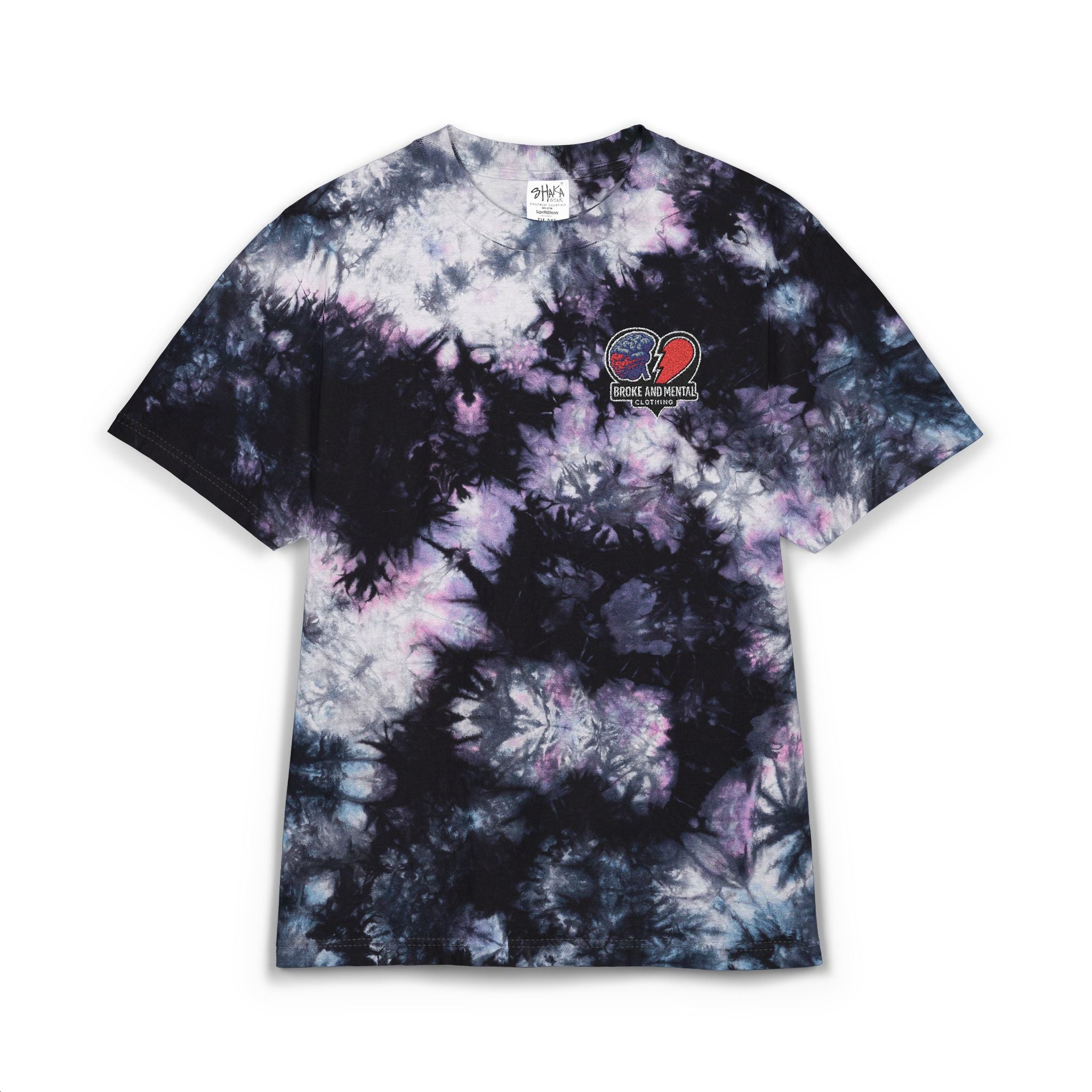 Tie-Dye Embroidered T-Shirt – Black Cloud Oversized Tee