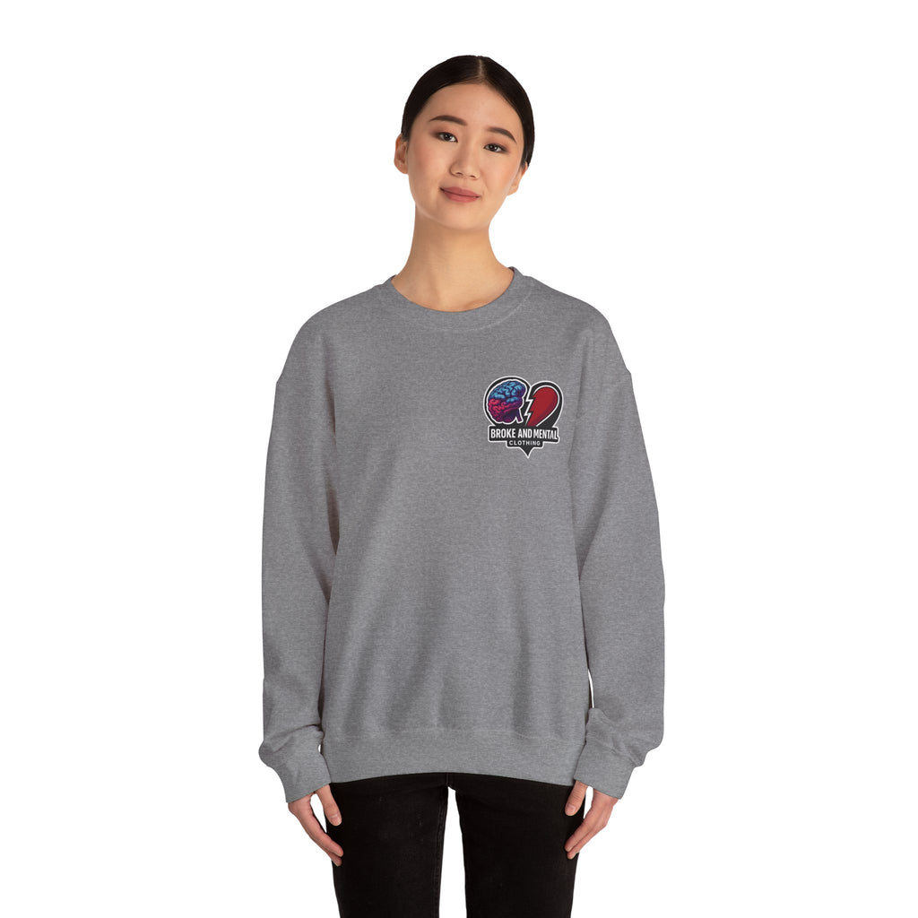 Heartbreak & Healing Crewneck Sweatshirt — Broken Heart Graphic Pullover