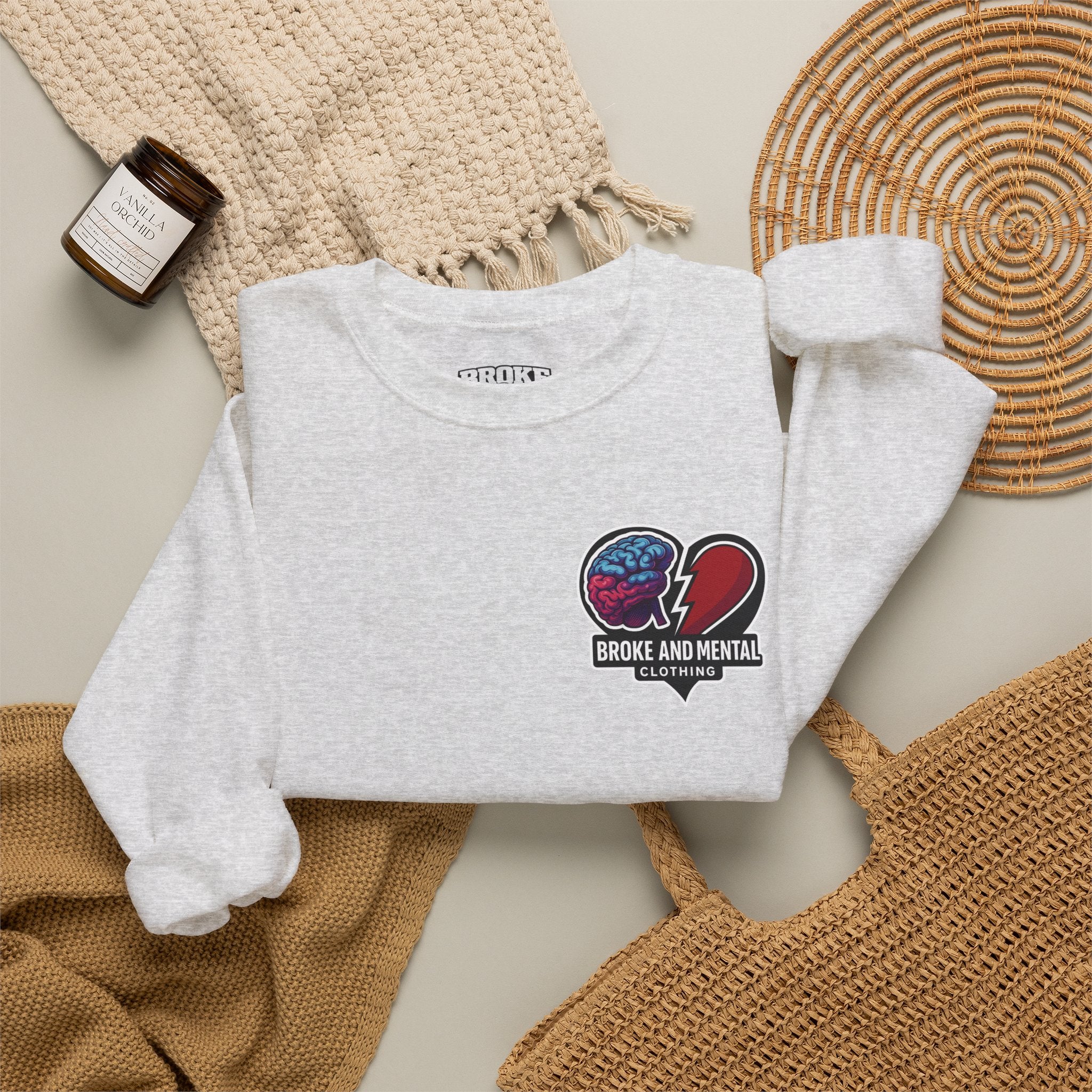 Heartbreak & Healing Crewneck Sweatshirt — Broken Heart Graphic Pullover