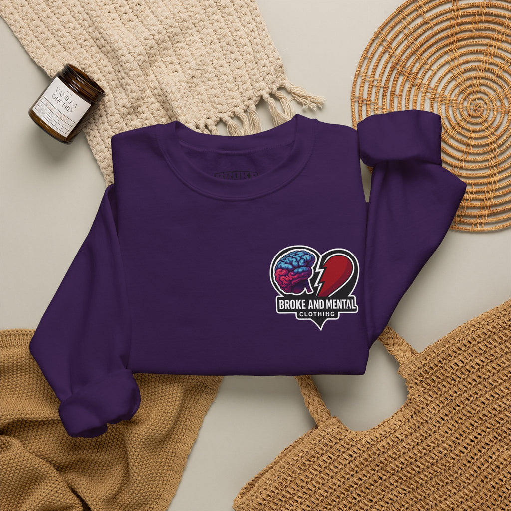 Heartbreak & Healing Crewneck Sweatshirt — Broken Heart Graphic Pullover