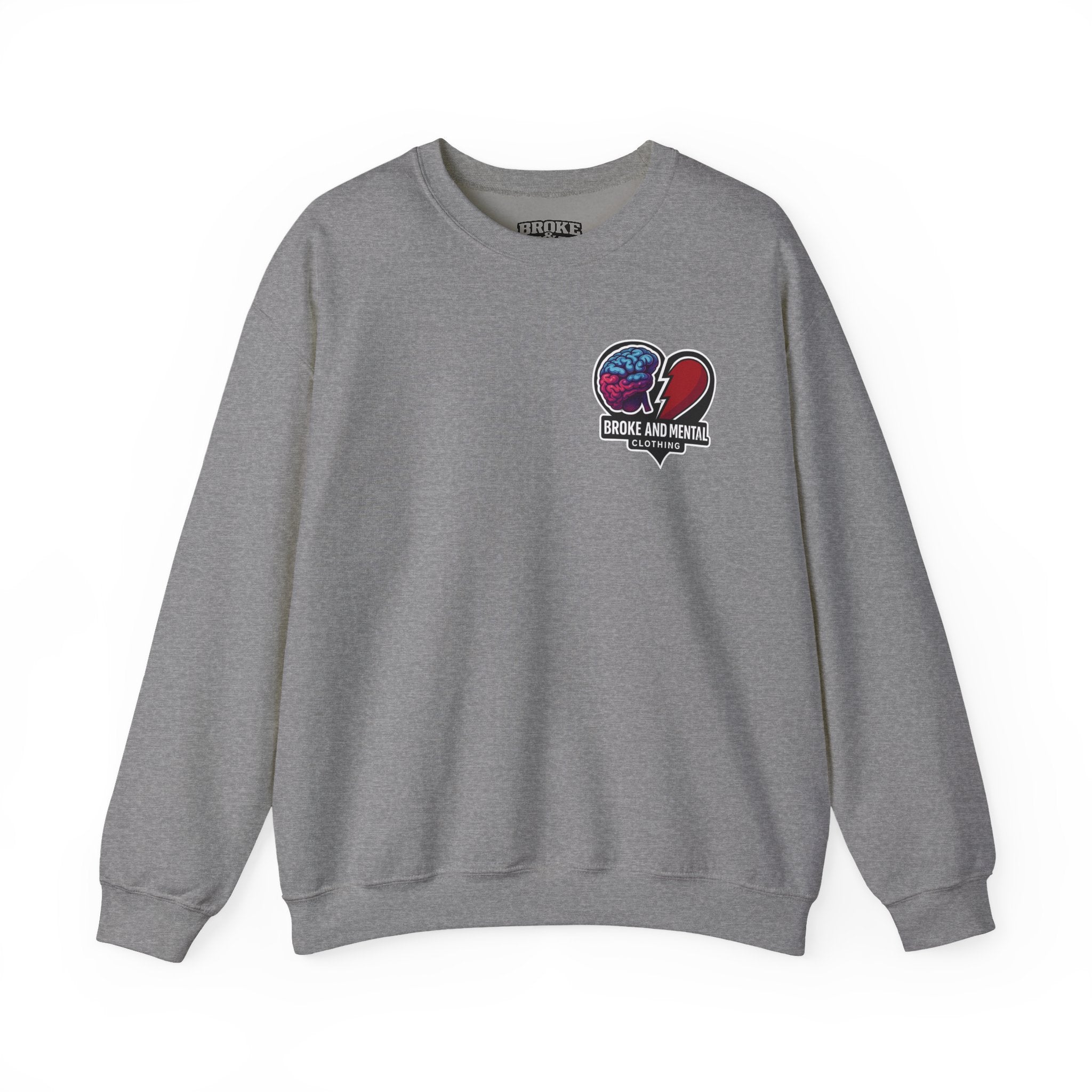 Heartbreak & Healing Crewneck Sweatshirt — Broken Heart Graphic Pullover