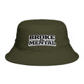Bucket Hat — "Broke & Mental" Retro Patch Cotton Bucket Hat