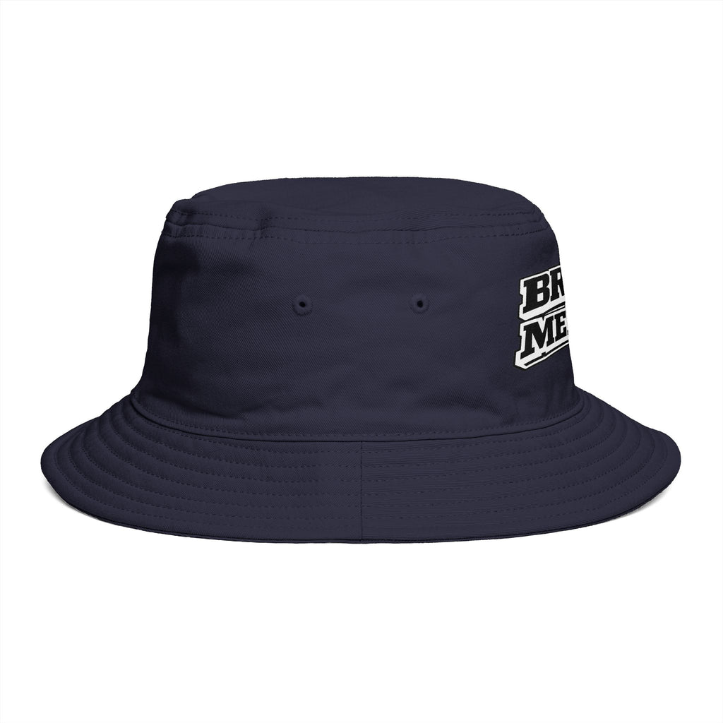 Bucket Hat — "Broke & Mental" Retro Patch Cotton Bucket Hat