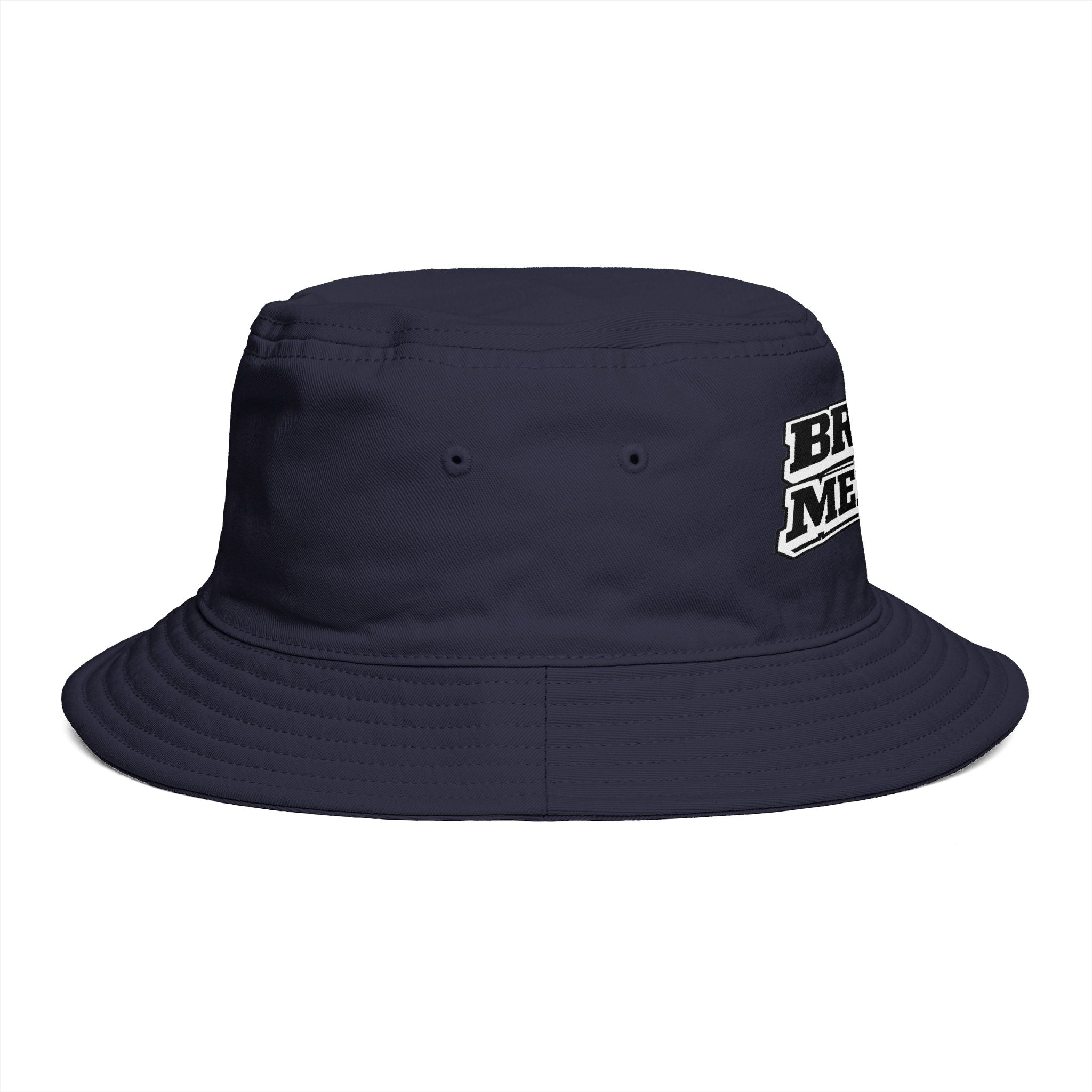 Bucket Hat — "Broke & Mental" Retro Patch Cotton Bucket Hat