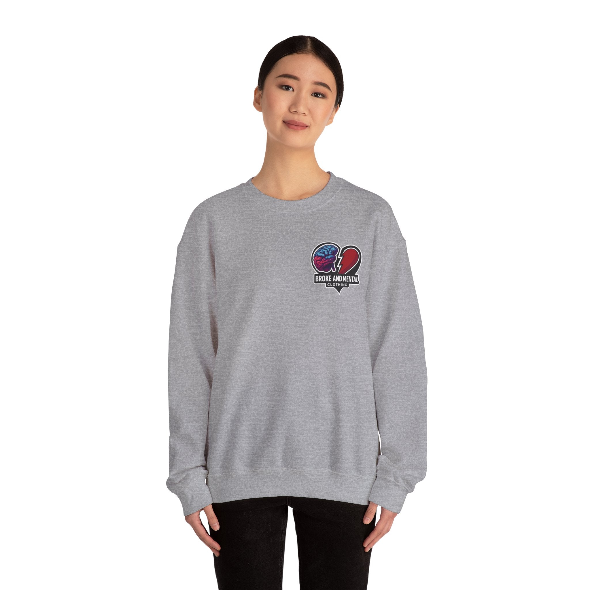 Heartbreak & Healing Crewneck Sweatshirt — Broken Heart Graphic Pullover