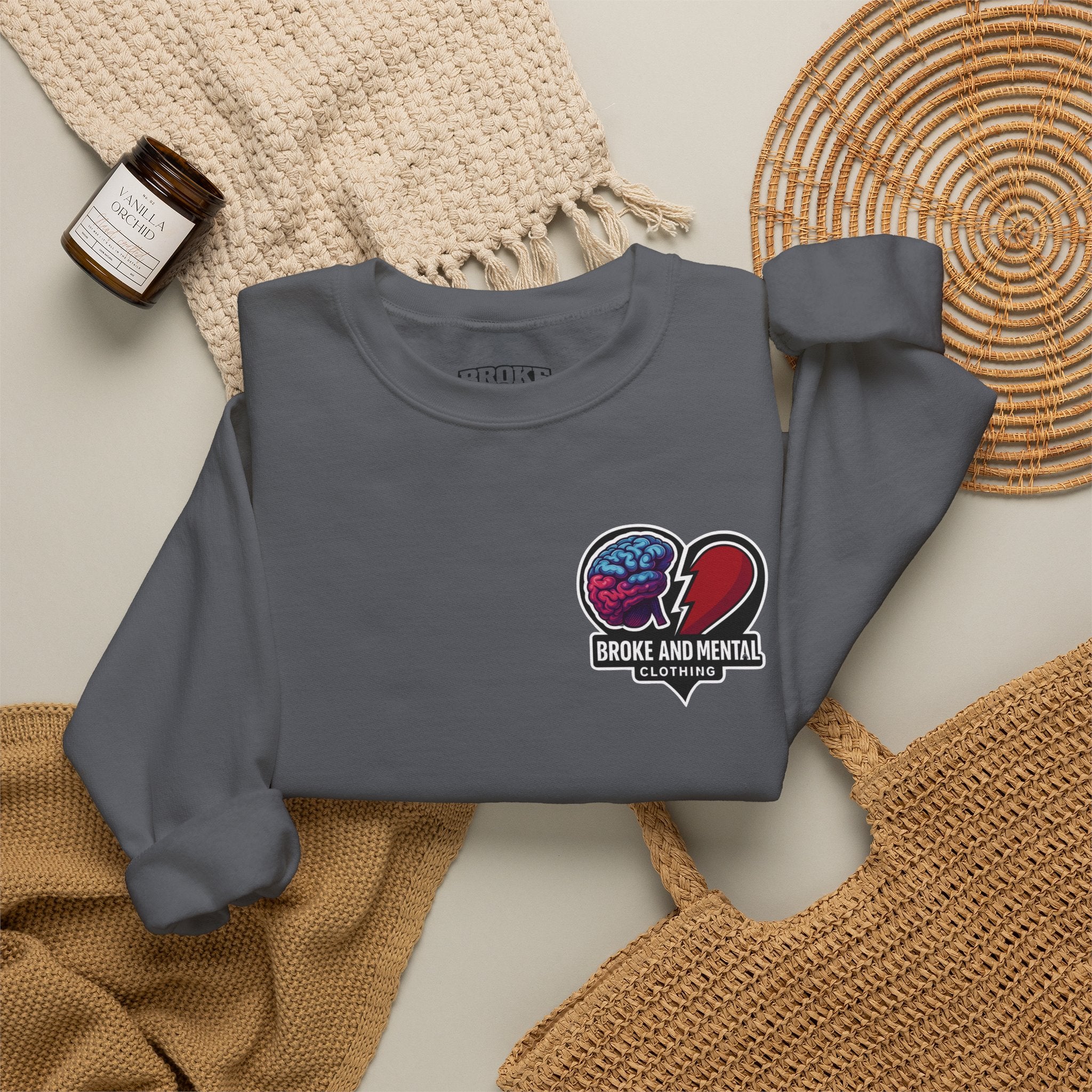 Heartbreak & Healing Crewneck Sweatshirt — Broken Heart Graphic Pullover