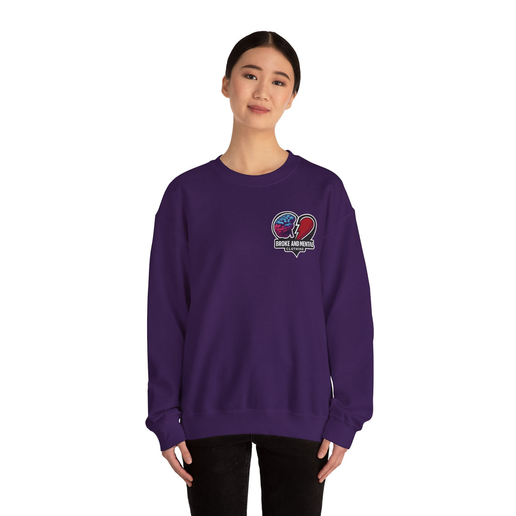 Heartbreak & Healing Crewneck Sweatshirt — Broken Heart Graphic Pullover