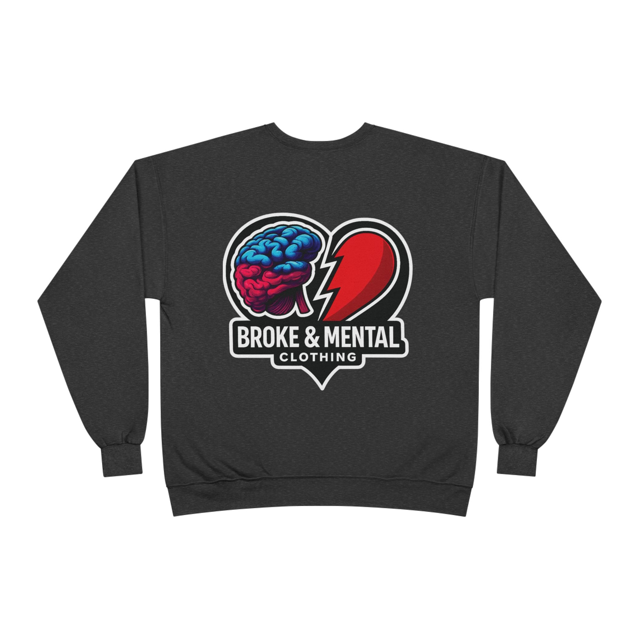 Broke & Mental Heart Logo Sweatshirt — Split Brain & Heart Graphic Crewneck