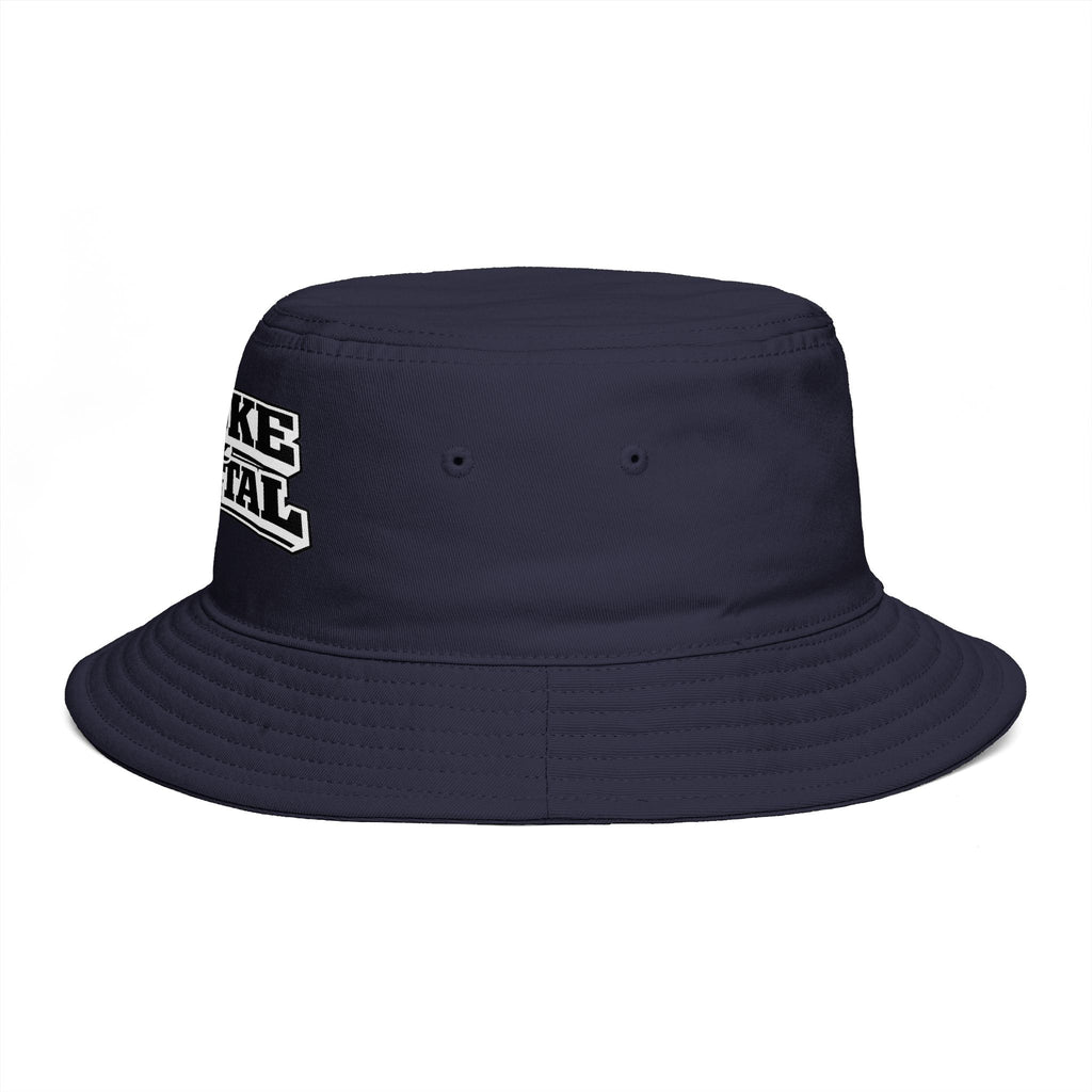 Bucket Hat — "Broke & Mental" Retro Patch Cotton Bucket Hat