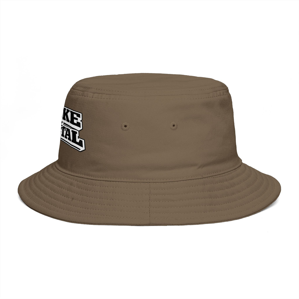 Bucket Hat — "Broke & Mental" Retro Patch Cotton Bucket Hat