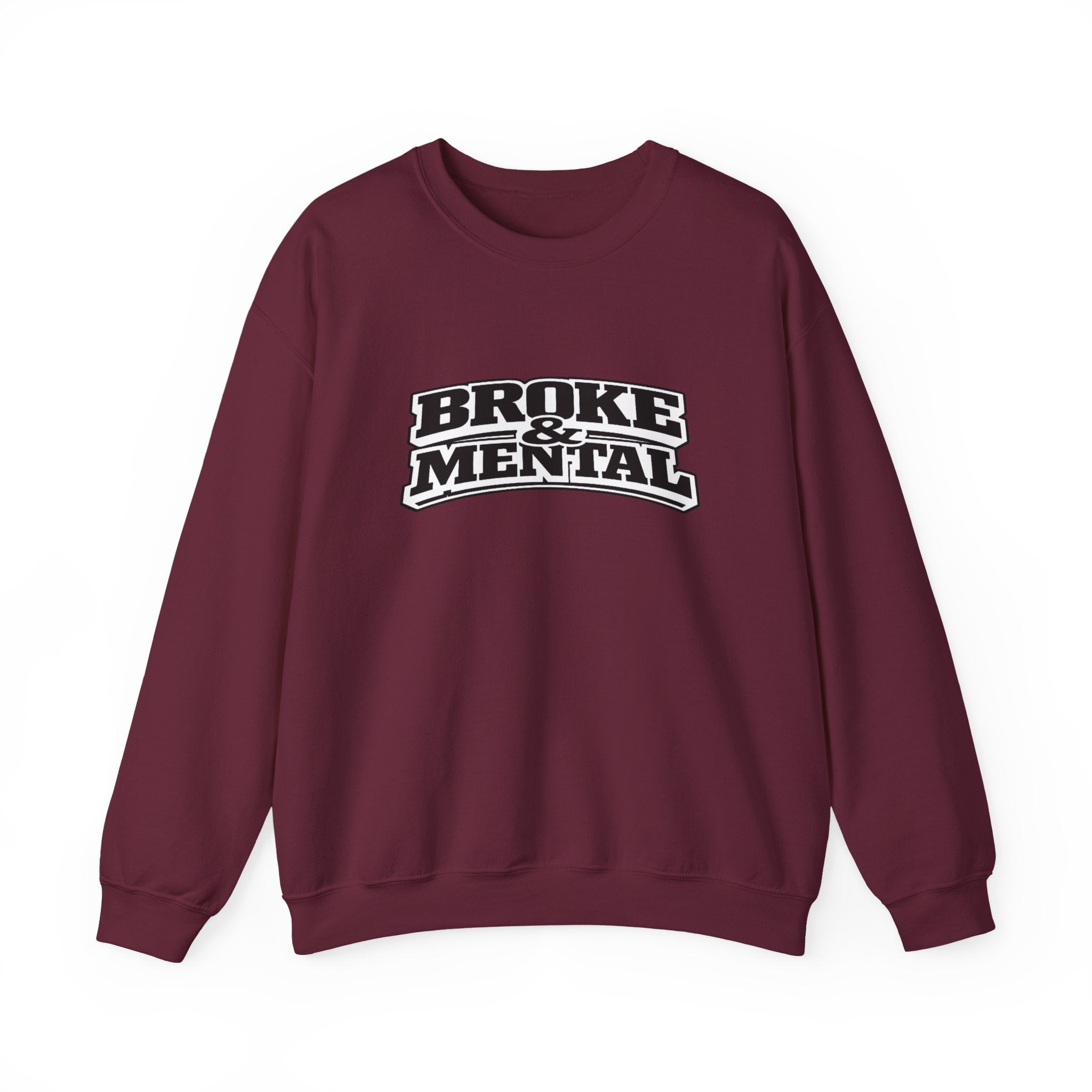 Broken Mental Crewneck Sweatshirt - Retro Distressed Graphic Pullover