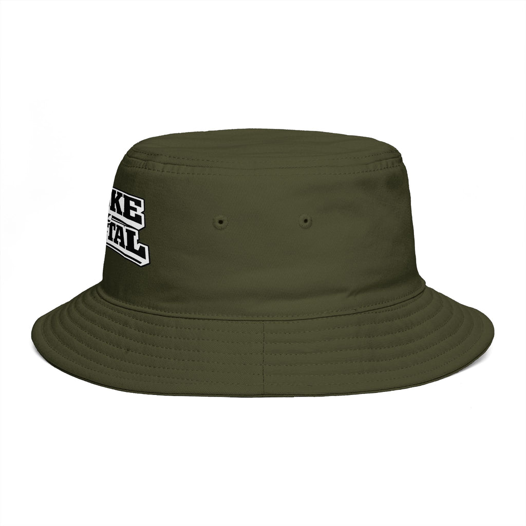 Bucket Hat — "Broke & Mental" Retro Patch Cotton Bucket Hat
