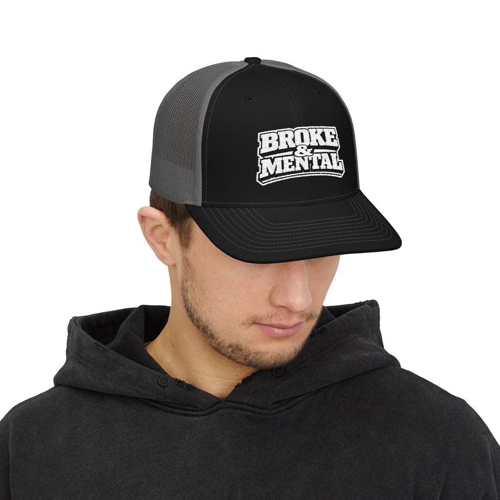 Trucker Cap – 'Broke Mental' Retro Patch Snapback