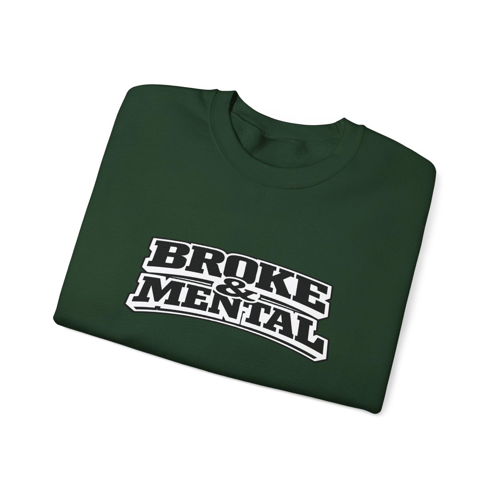 Broken Mental Crewneck Sweatshirt - Retro Distressed Graphic Pullover