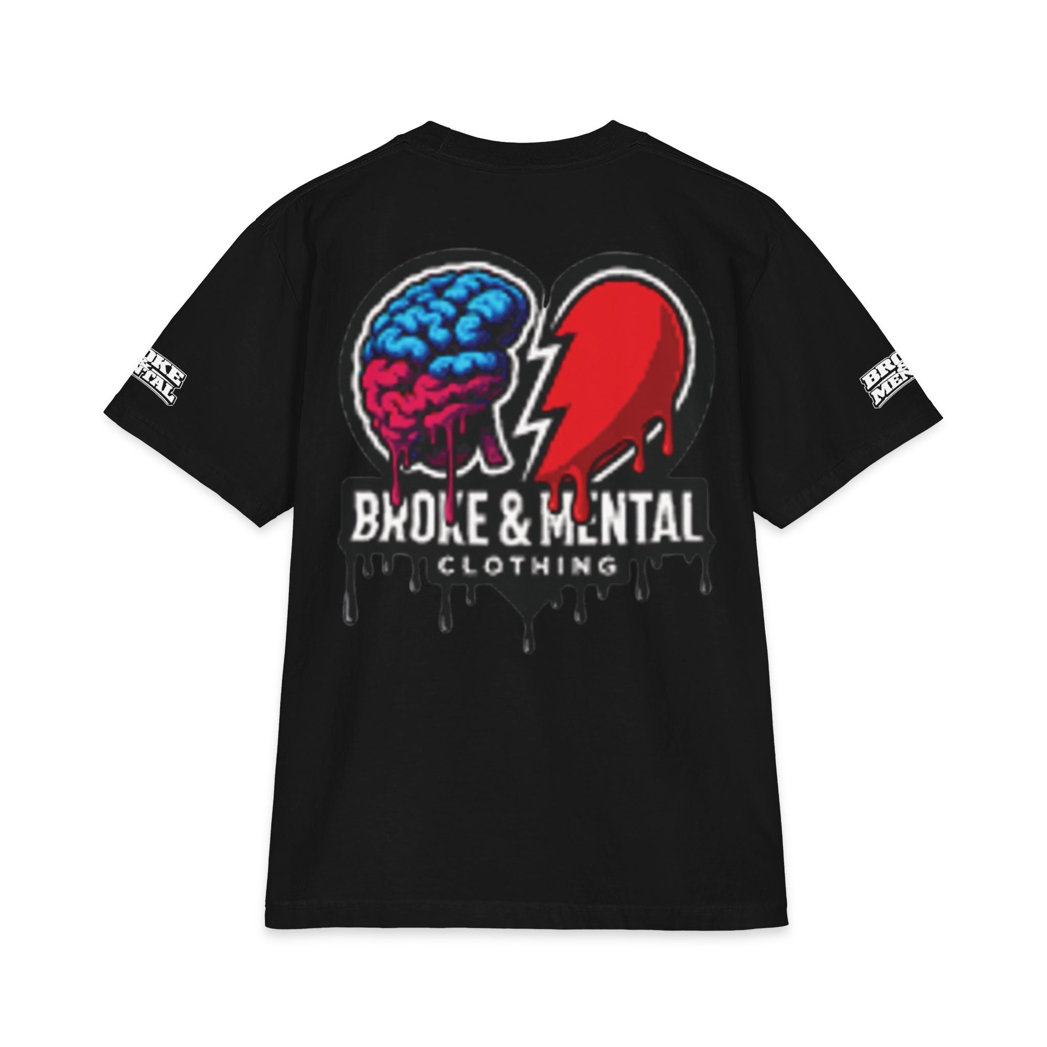 Broken Heart Brain Graphic Tee — "Broke & Mental" Streetwear T‑Shirt