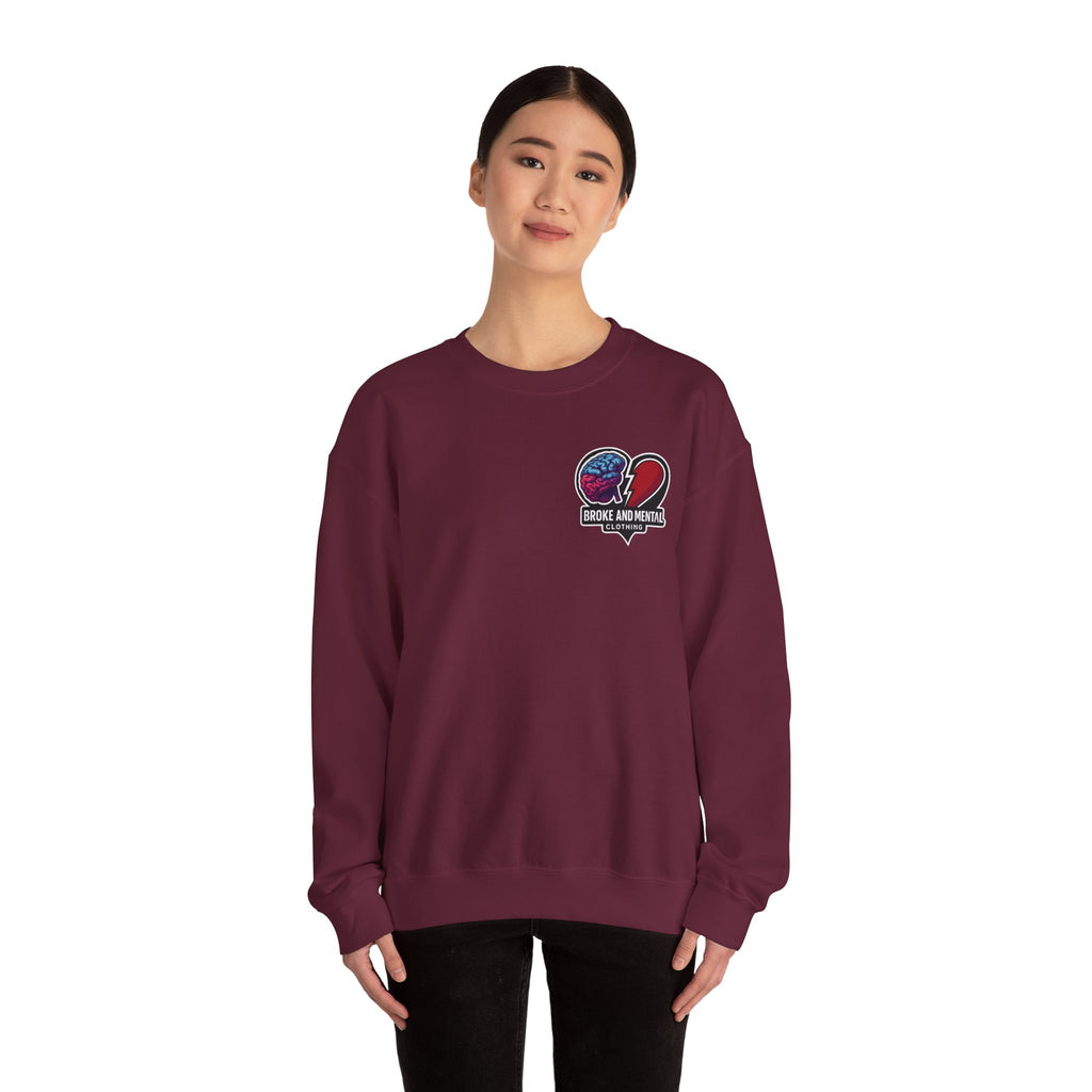 Heartbreak & Healing Crewneck Sweatshirt — Broken Heart Graphic Pullover